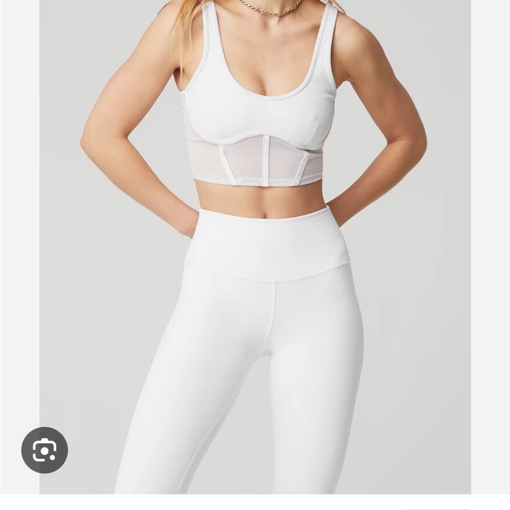 ALO White Women's Sheer Yoga Top
